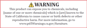 prop 65 warning furniture