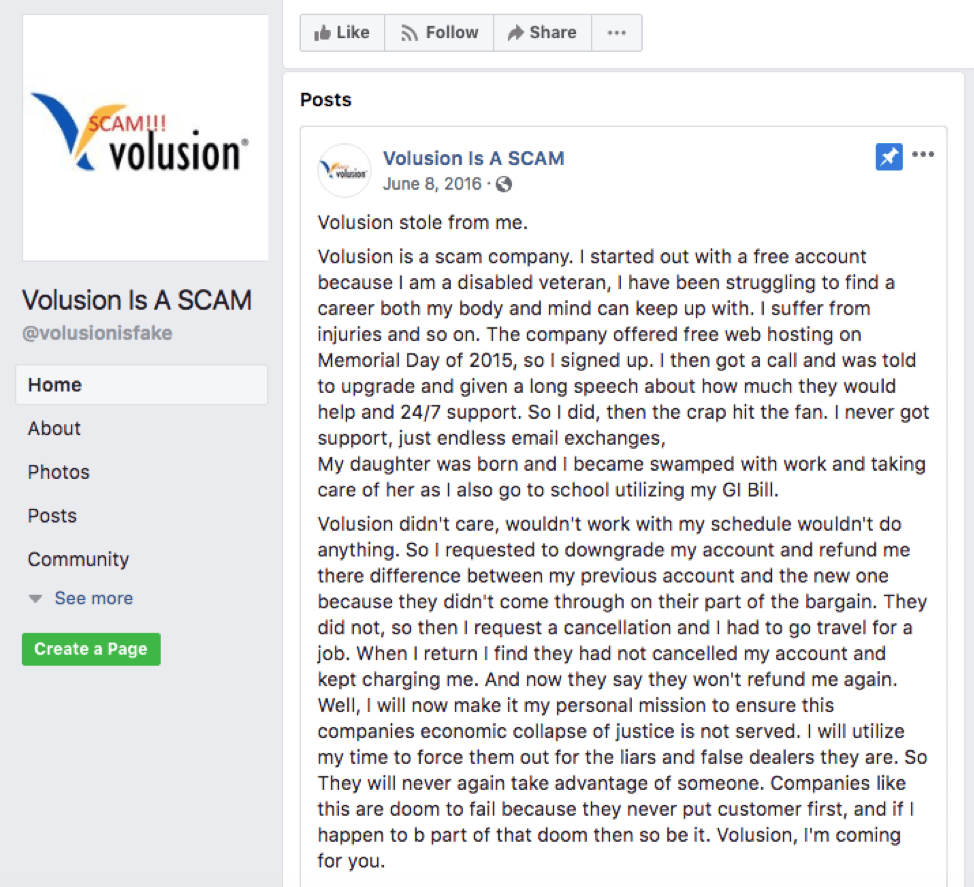 Volusion bad reviews